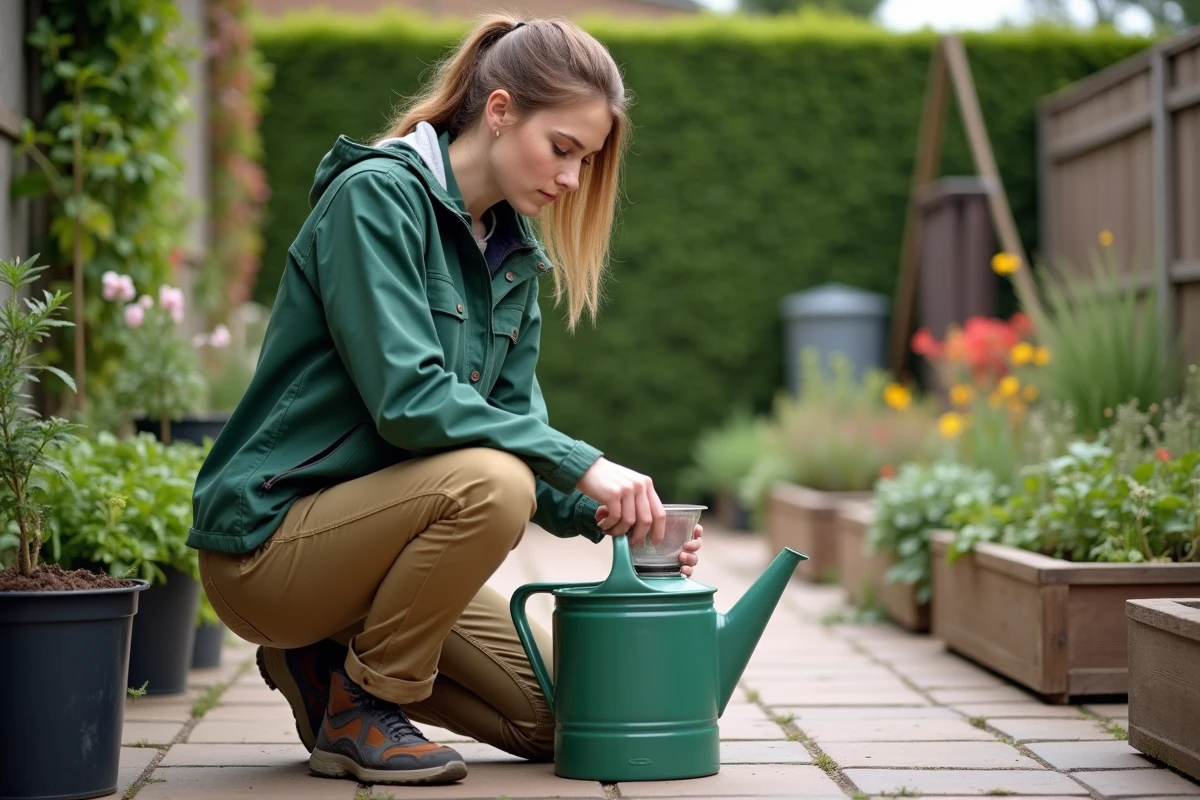 Femme préparant un mélange d