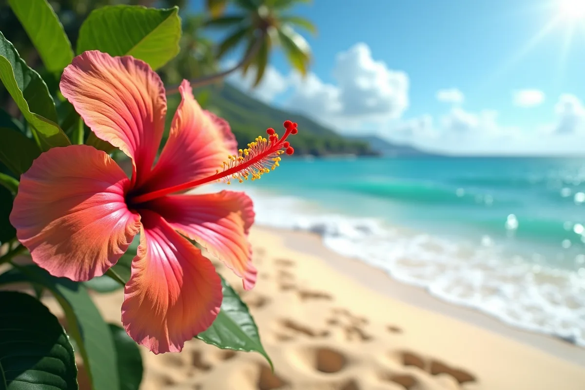 Fleurs colorées typiques des îles hawaïennes en pleine floraison