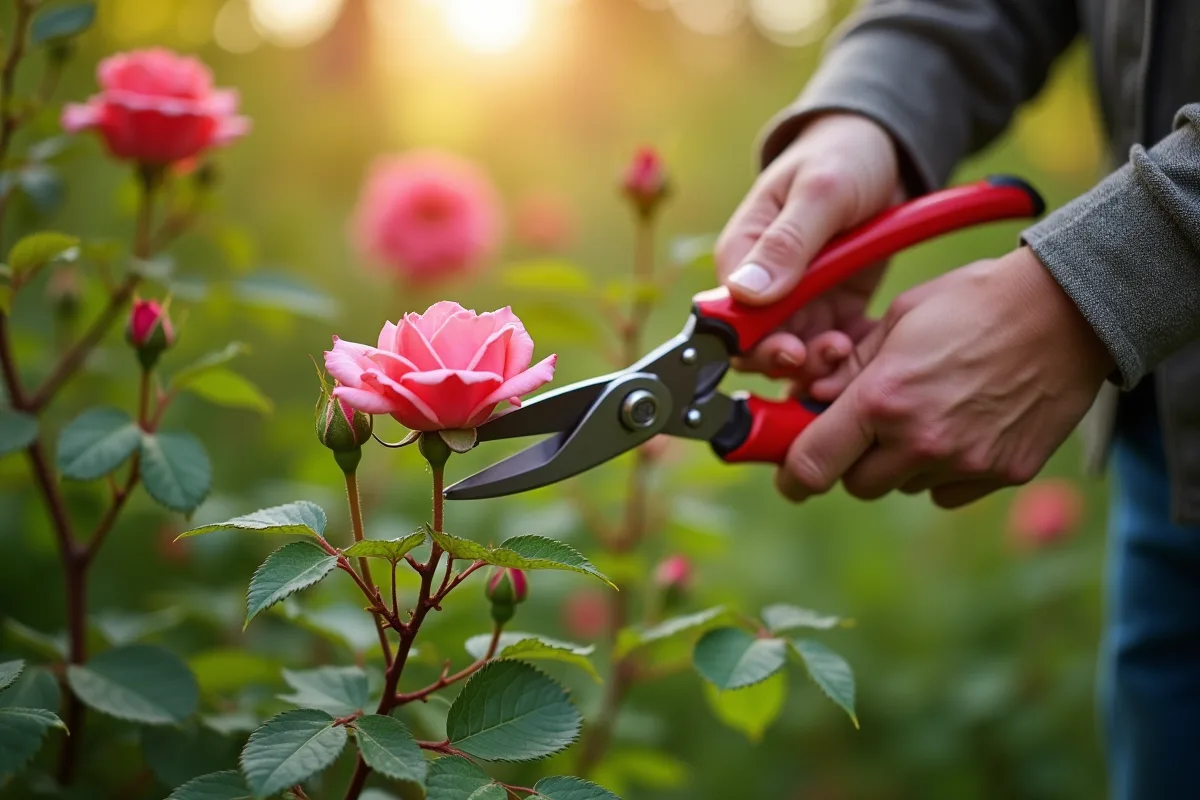 Rosier ancien avec branches enchevêtrées avant la taille
