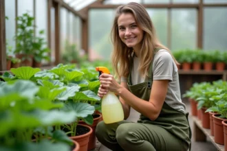 Courgettes robustes dans un potager en pleine croissance