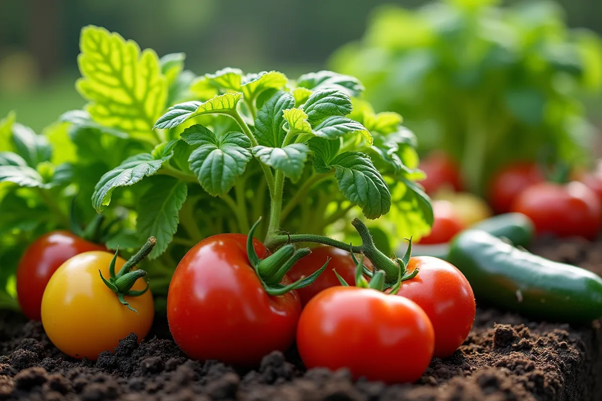 Bac de légumes bien entretenu dans un potager urbain