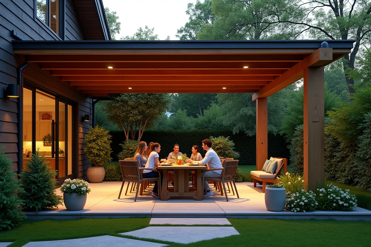 Pergola sur mesure créant un espace extérieur accueillant et convivial
