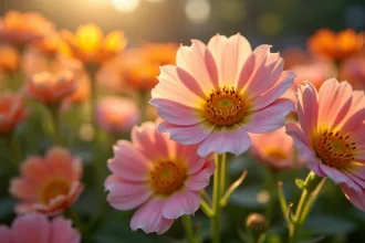 Jardin de fleurs avec des plantes dont le nom commence par U au matin